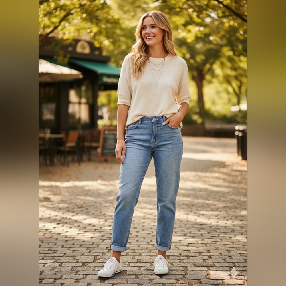 LOFT Jeans Size 16 Boyfriend Relaxed Fit Light Wash Denim High Rise